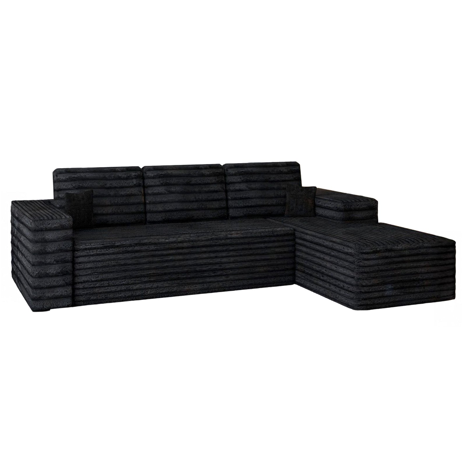 CHOICEWARDROBE Smart Right Corner Sofa – No Assembly Required in Black – image 5