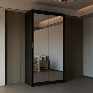 CHOICEWARDROBE Modern Double Sliding Door Wardrobe 90cm X 200cm in Dark Brown – image 1