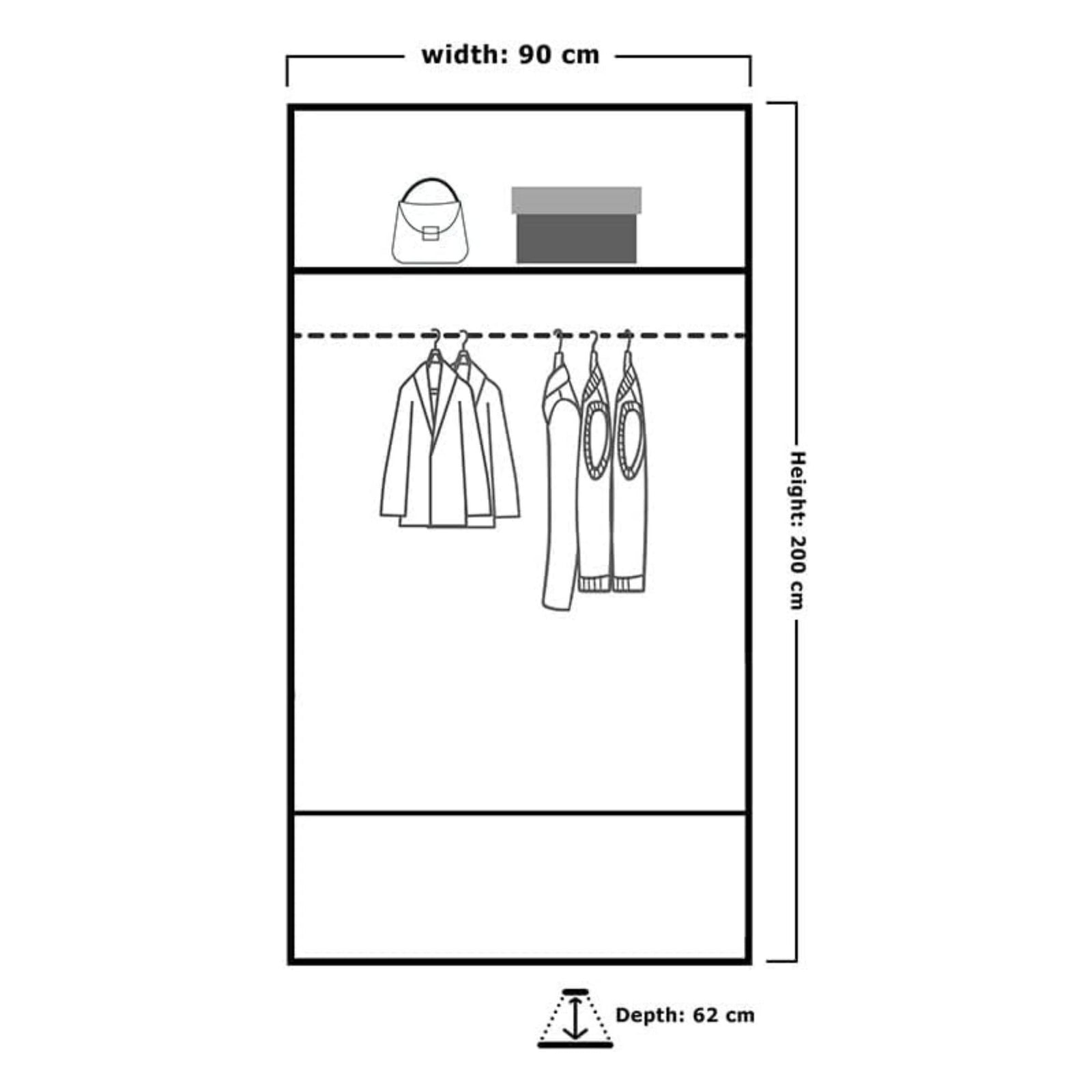 CHOICEWARDROBE Modern Double Sliding Door Wardrobe 90cm X 200cm in Dark Brown – image 3
