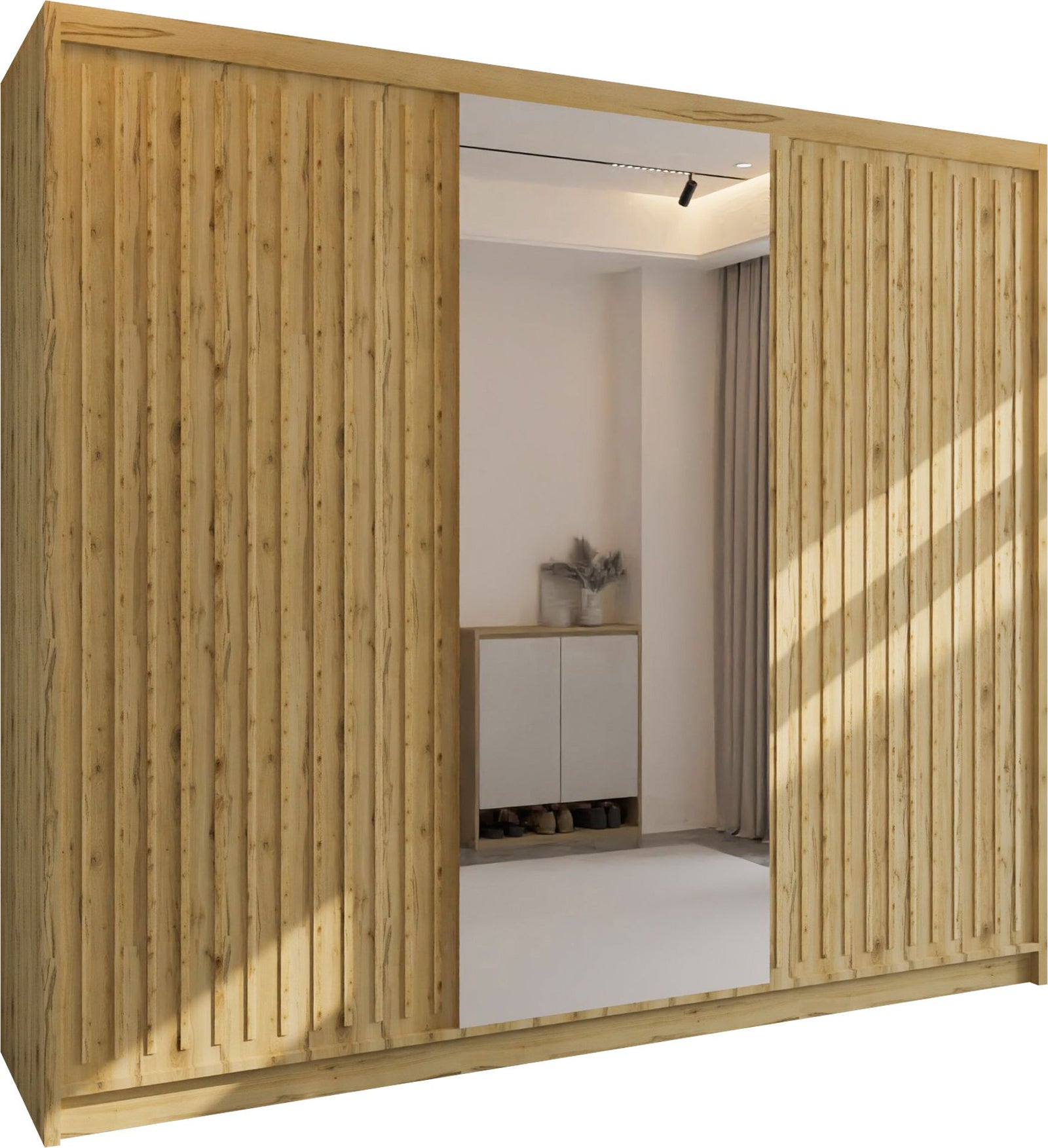 CHOICEWARDROBE Ronni Sliding Door Wardrobe 250cm X 217cm in Light Oak – image 2