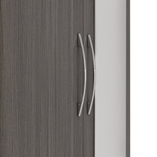 CHOICEWARDROBE Modara 78cm 2 Door 1 Drawer Wardrobe with Mirror – Black Wood Grain Finish, Compact Bedroom Storage