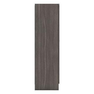 CHOICEWARDROBE Modara Black Wood Grain 6 Door Mirrored Wardrobe – Extra Large Bedroom Storage with Drawers & Hanging Rails