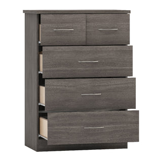 Mack Wooden Furniture Set With 3 Doors Wardrobe In Black