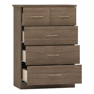 Mack Wooden Furniture Set With 4 Doors Wardrobe In Rustic Oak
