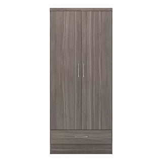 Mack Wooden Wardrobe With 2 Doors 1 Drawer In Black