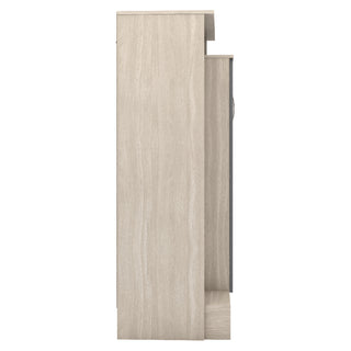 Mack Wooden Wardrobe With 2 Doors And Grey Gloss Front In Oak