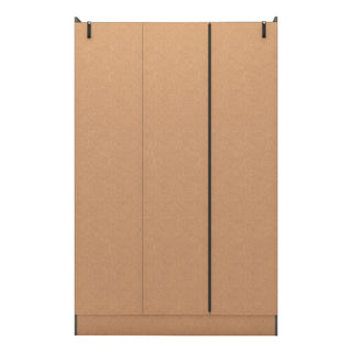 CHOICEWARDROBE Modara Grey Gloss 3 Door Wardrobe – 2 Mirrored Doors, 2 Drawers, 182.5cm Wide
