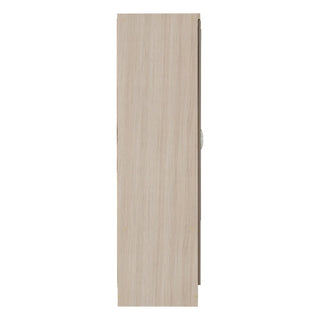 Mack Wooden Wardrobe With 6 Door And Oyster Gloss Front In Oak