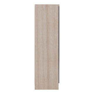 CHOICEWARDROBE Modara Light Oak & Grey High Gloss Wardrobe – 2 Door | 78 cm Modern Bedroom Storage