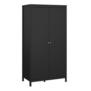 Macron Wooden Bedroom Set With 2 Door Wardrobe In Black