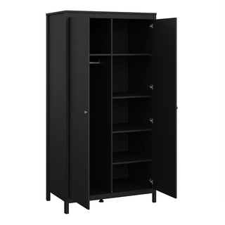 Macron Wooden Bedroom Set With 2 Door Wardrobe In Black