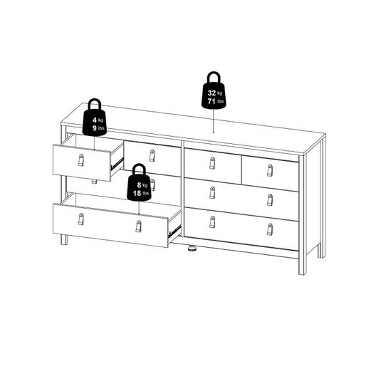 Madrid 159.6cm 8-Drawer Double Dresser – Cashmere – image 12