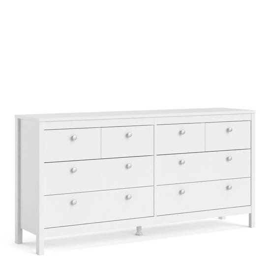 Madrid 159.6cm 8-Drawer Double Dresser – White – image 1