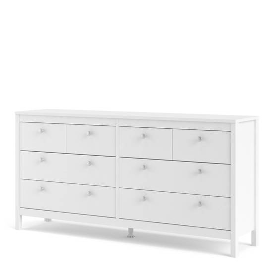 Madrid 159.6cm 8-Drawer Double Dresser – White – image 3