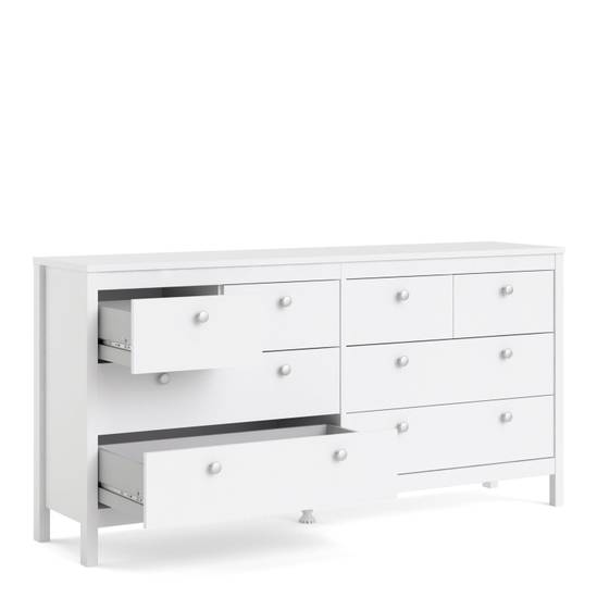 Madrid 159.6cm 8-Drawer Double Dresser – White – image 4