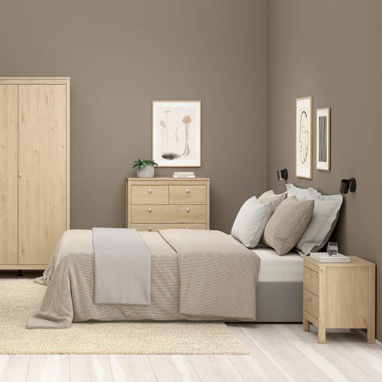 Madrid 54.1cm 2-Drawer Bedside Table – Jackson Hickory Oak – image 6