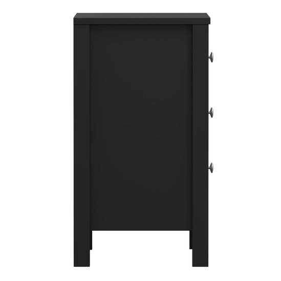 Madrid 3-Drawer Bedside Table – Matt Black – image 4