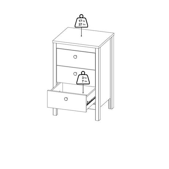 Madrid 3-Drawer Bedside Table – Matt Black – image 8