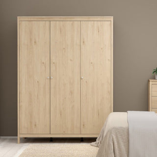 Malibu Wooden Bedroom Furniture Set With 3 Doors Wardrobe In Oak