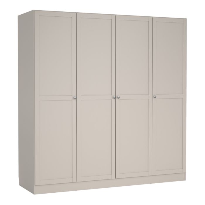 Manfred 195.5cm 4-door framed wardrobe in cashmere