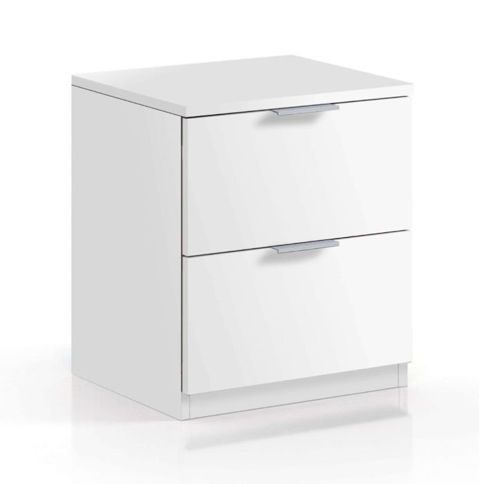 Manitou 38cm 2-Drawer Bedside Table - White