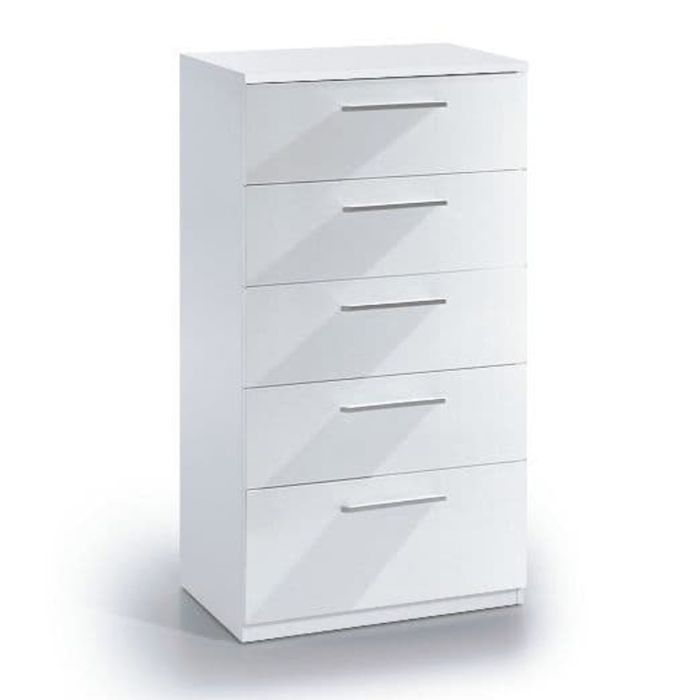 Markham 60cm 5-Drawer Tall Chest - White