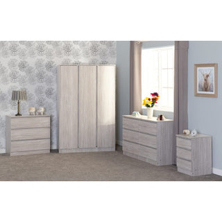 CHOICEWARDROBE McGowan 3 Door Wooden Wardrobe – Urban Snow Finish | Minimalist Design with Ample Storage Space