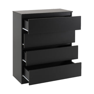 Mcgowen Wooden Furniture Set With 2 Doors Wardrobe In Black