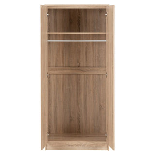 Mcgowen Wooden Wardrobe With 2 Doors In Sonoma Oak