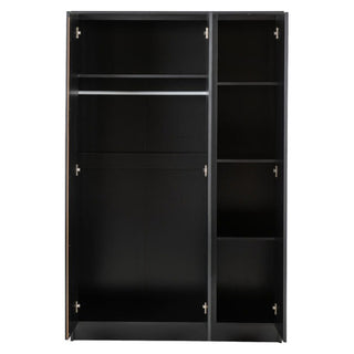 Mcgowen Wooden Wardrobe With 3 Doors In Black