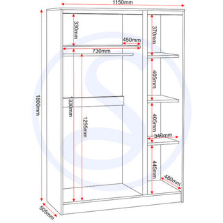 Mcgowen Wooden Wardrobe With 3 Doors In Black