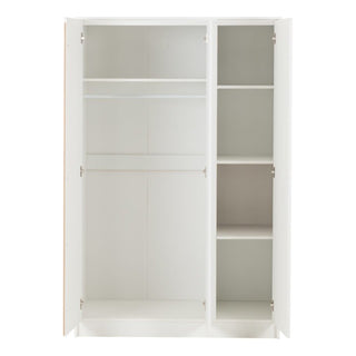 CHOICEWARDROBE Mcgowen 3 Door Wooden Wardrobe – White Finish | Contemporary Minimalist Storage with Hanging Rail & Shelves