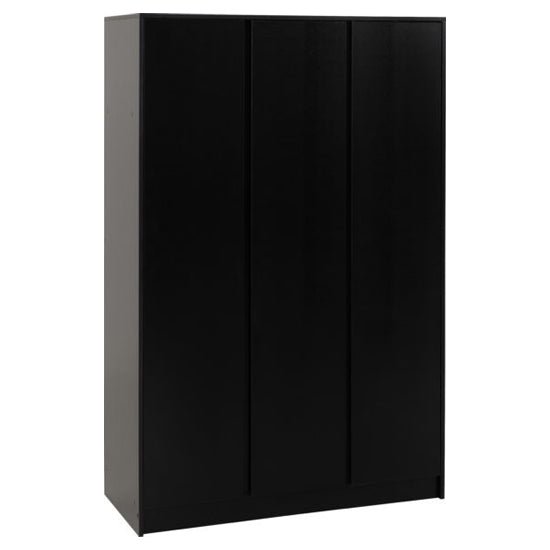 McGowen 3 door black wooden wardrobe