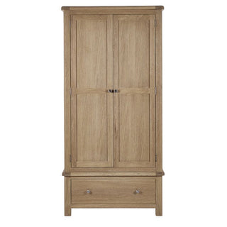 Merritt Wooden Wardrobe With 2 Doors 1 Drawer In Limed Oak