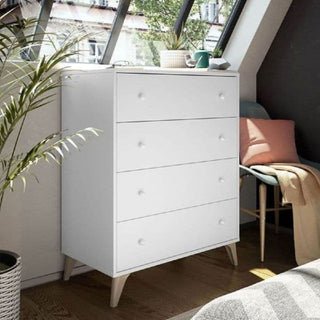Mesh 75cm 4-Drawer Chest - Arctic White