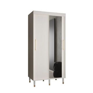 Millwall 100cm Mirrored Wardrobe With 2 Sliding Doors In White