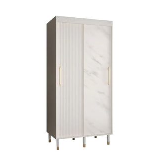 Millwall 100cm Wooden Wardrobe With 2 Sliding Doors In White