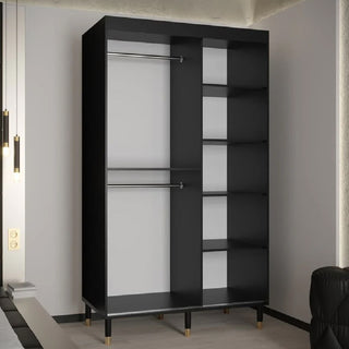 Millwall 120cm Mirrored Wardrobe With 2 Sliding Doors In Black