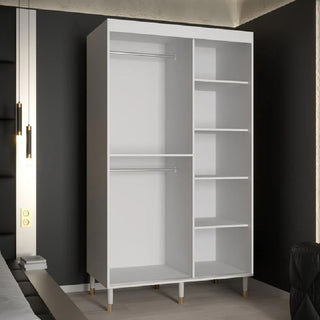 Millwall 120cm Wooden Wardrobe With 2 Sliding Doors In White