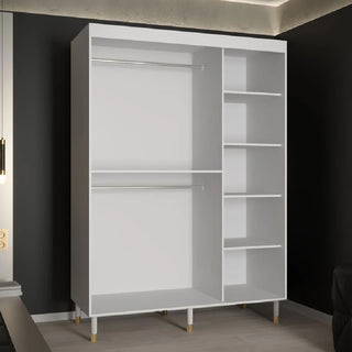 Millwall 150cm Mirrored Wardrobe With 2 Sliding Doors In White