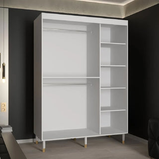 Millwall 150cm Wooden Wardrobe With 2 Sliding Doors In White