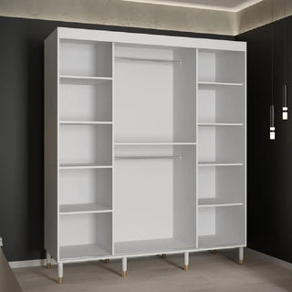 Millwall 180cm Wooden Wardrobe With 2 Sliding Doors In White