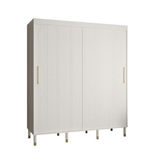 Millwall 180cm Wooden Wardrobe With 2 Sliding Doors In White