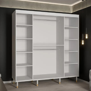 Millwall 200cm Mirrored Wardrobe With 2 Sliding Doors In White