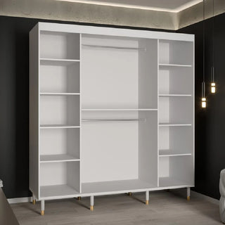 Millwall 200cm Wooden Wardrobe With 2 Sliding Doors In White