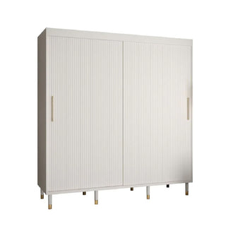 Millwall 200cm Wooden Wardrobe With 2 Sliding Doors In White