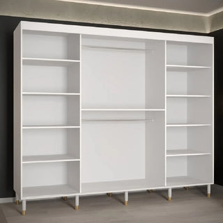 Millwall 250cm Mirrored Wardrobe With 3 Sliding Doors In White