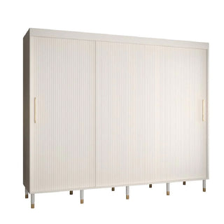 Millwall 250cm Wooden Wardrobe With 3 Sliding Doors In White