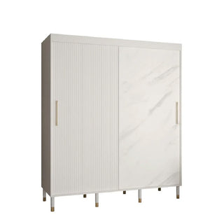 Millwall Wooden Wardrobe 180cm With 2 Sliding Doors In White