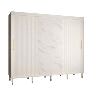 Millwall Wooden Wardrobe 250cm With 3 Sliding Doors In White